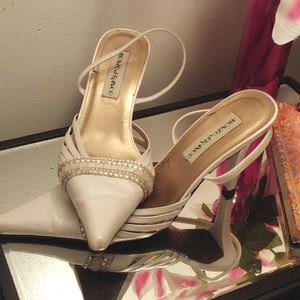 White Heels w/ Rhinestones